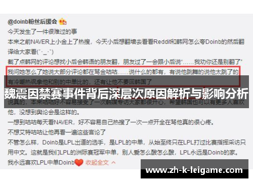 魏震因禁赛事件背后深层次原因解析与影响分析